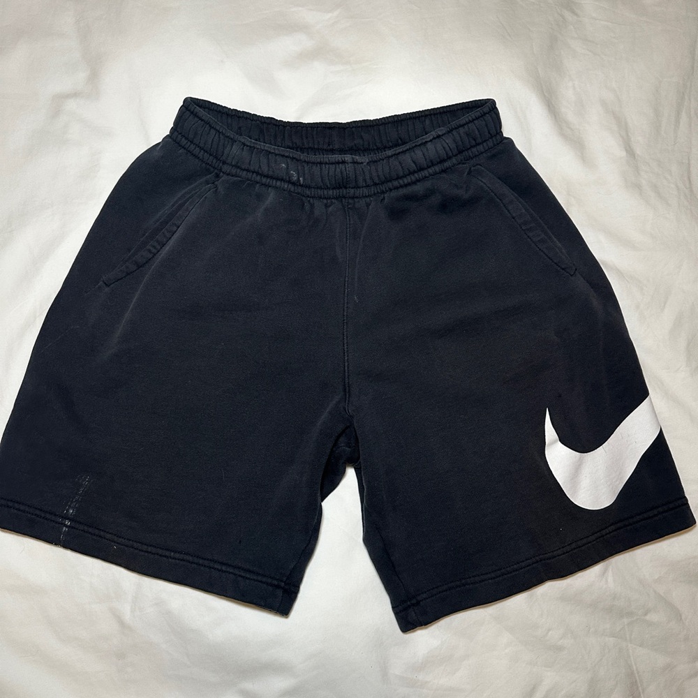 Nike Black Athletic Shorts with White Swoosh